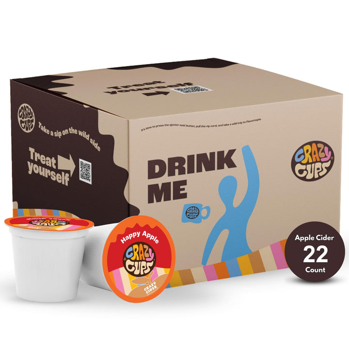 Crazy Cups Apple Cider Pods pack shown for quick, cozy at-home enjoyment.