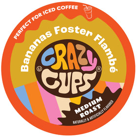 Crazy Cups Bananas Foster Flambe pod for Keurig, sugar-free indulgence.