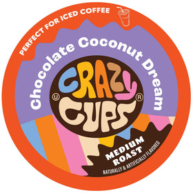 Crazy Cups Chocolate Coconut Dream pod delivers rich flavor for a flavorful morning.
