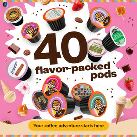 Crazy Cups coffee pods assortment highlighting gourmet flavors for taste exploration.