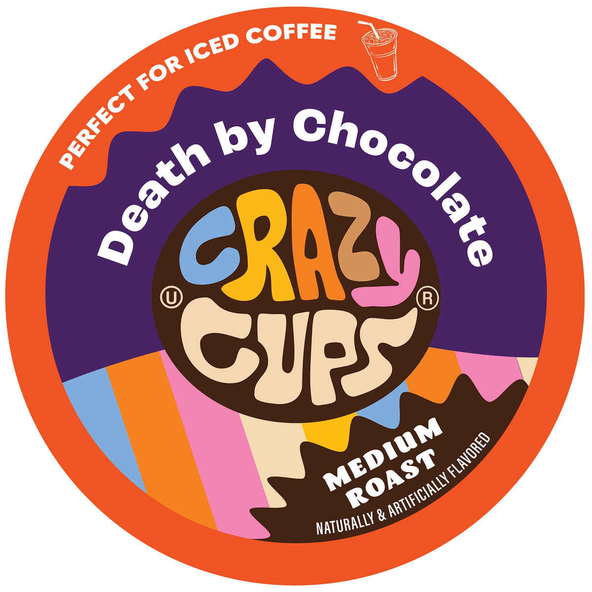 Crazy Cups Death by Chocolate pod for Keurig, bold flavor.