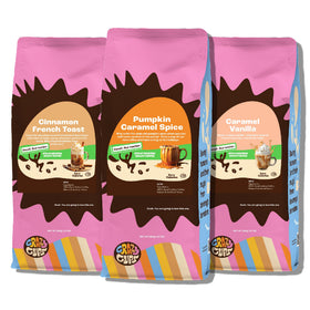 Crazy Cups decaf cinnamon french toast coffee in a cup, ready for a comforting morning ritual
