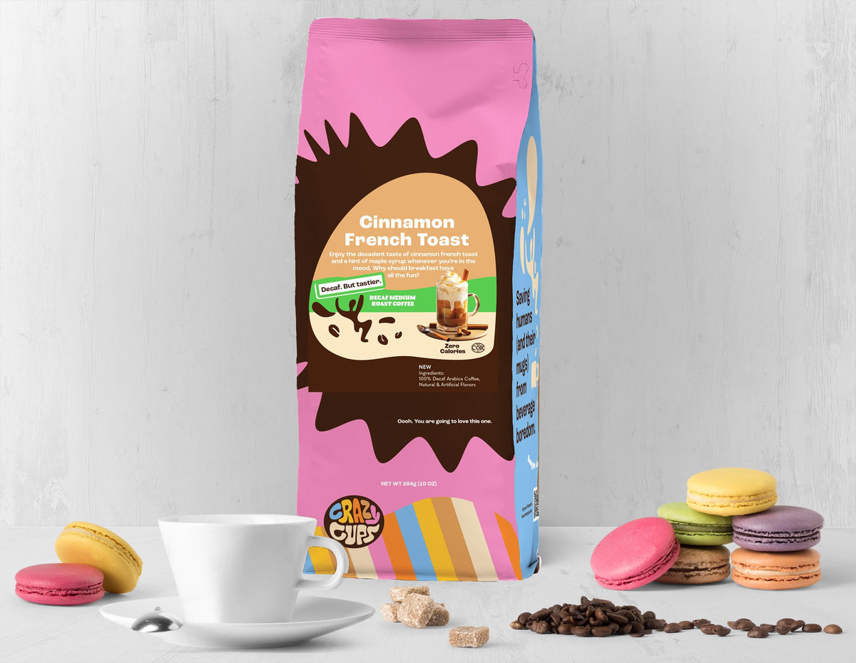 Crazy Cups Decaf Ground Coffee Cinnamon French Toast pour-over captures aroma during brewing