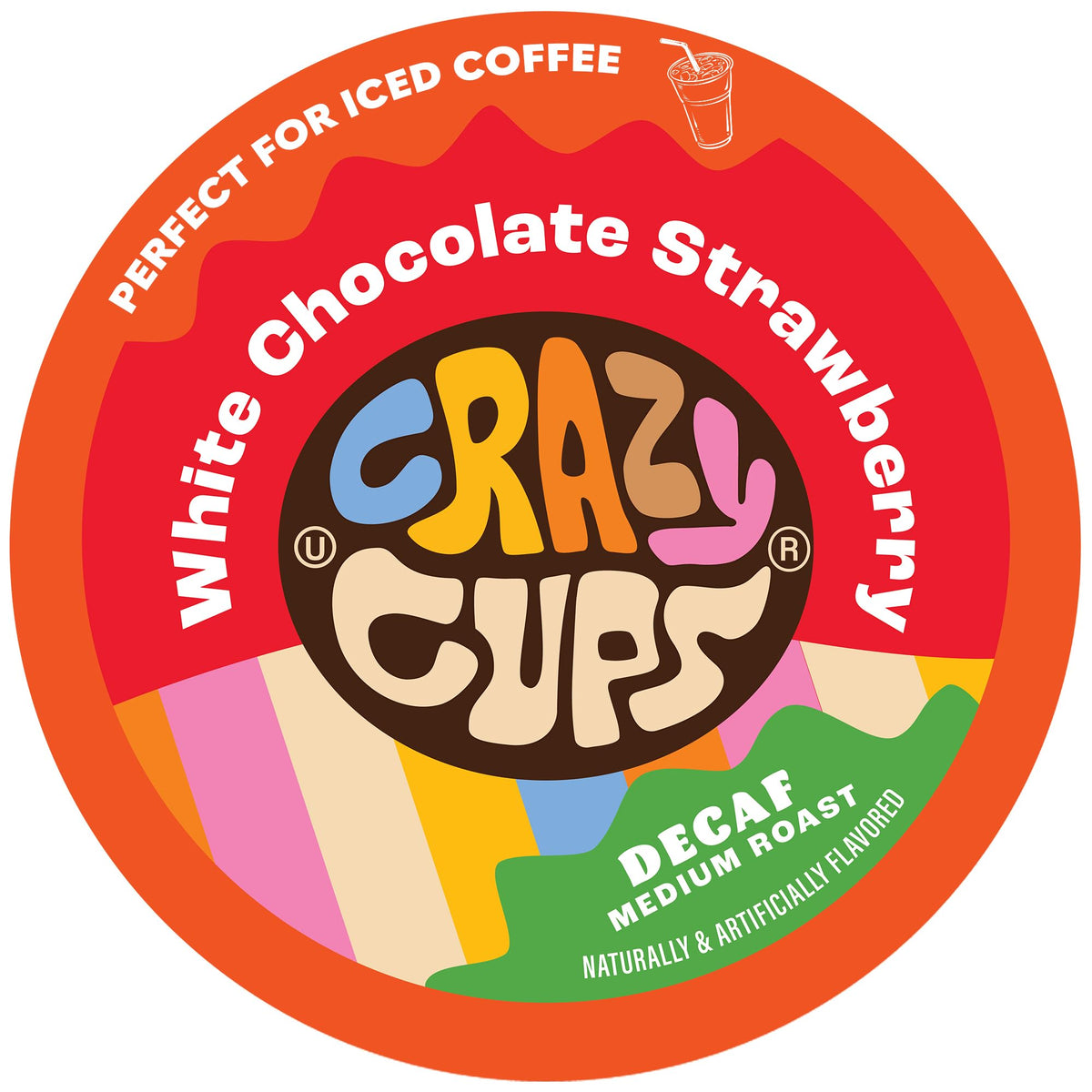 Crazy Cups decaf white chocolate strawberry pods offer smooth flavor without caffeine