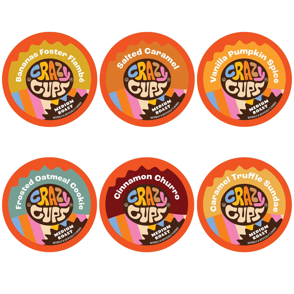 Crazy Cups Banana Foster pod – 0 calories, ideal for a quick breakfast treat.