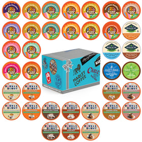 Crazy Cups flavored decaf coffee pods variety pack in a 36-count box for tastings.