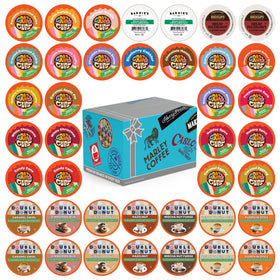 Crazy Cups flavored decaf variety pack box for tasting a wide decaf lineup