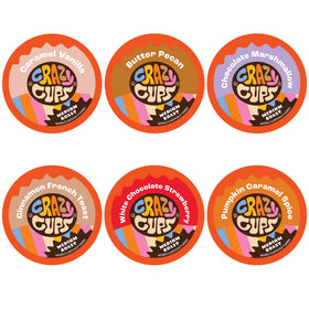 Crazy Cups flavored medium roast pod sampler for Keurig, ideal for discovering new flavors at home.