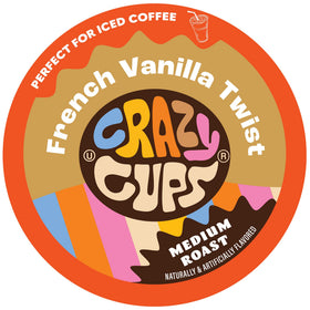Crazy Cups French Vanilla Twist pod with rich aroma and convenient single-serve flavor.
