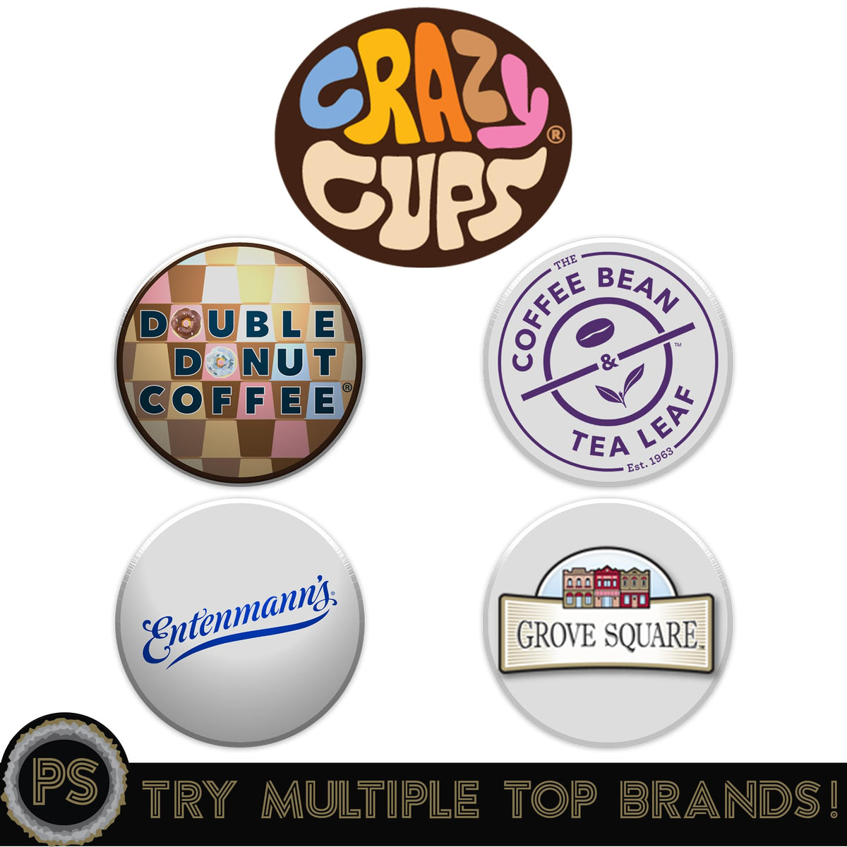 Crazy Cups grove-square cappuccino caramel pods, creamy crema for cafe-style moments.