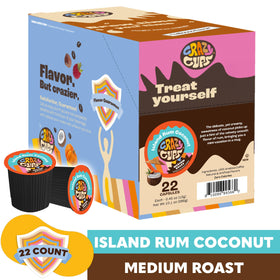 Crazy Cups iced coffee served with Island Coconut Rum flavor