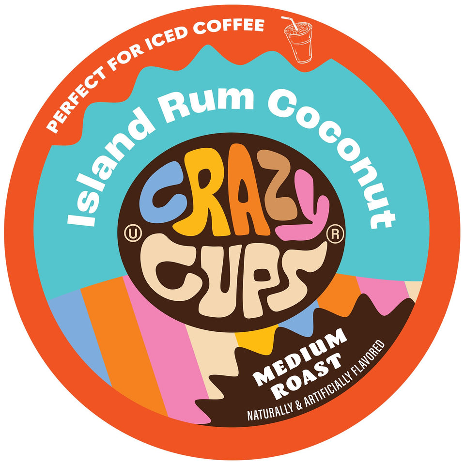 Crazy Cups Island Coconut Rum coffee pod for tropical flavor in every cup