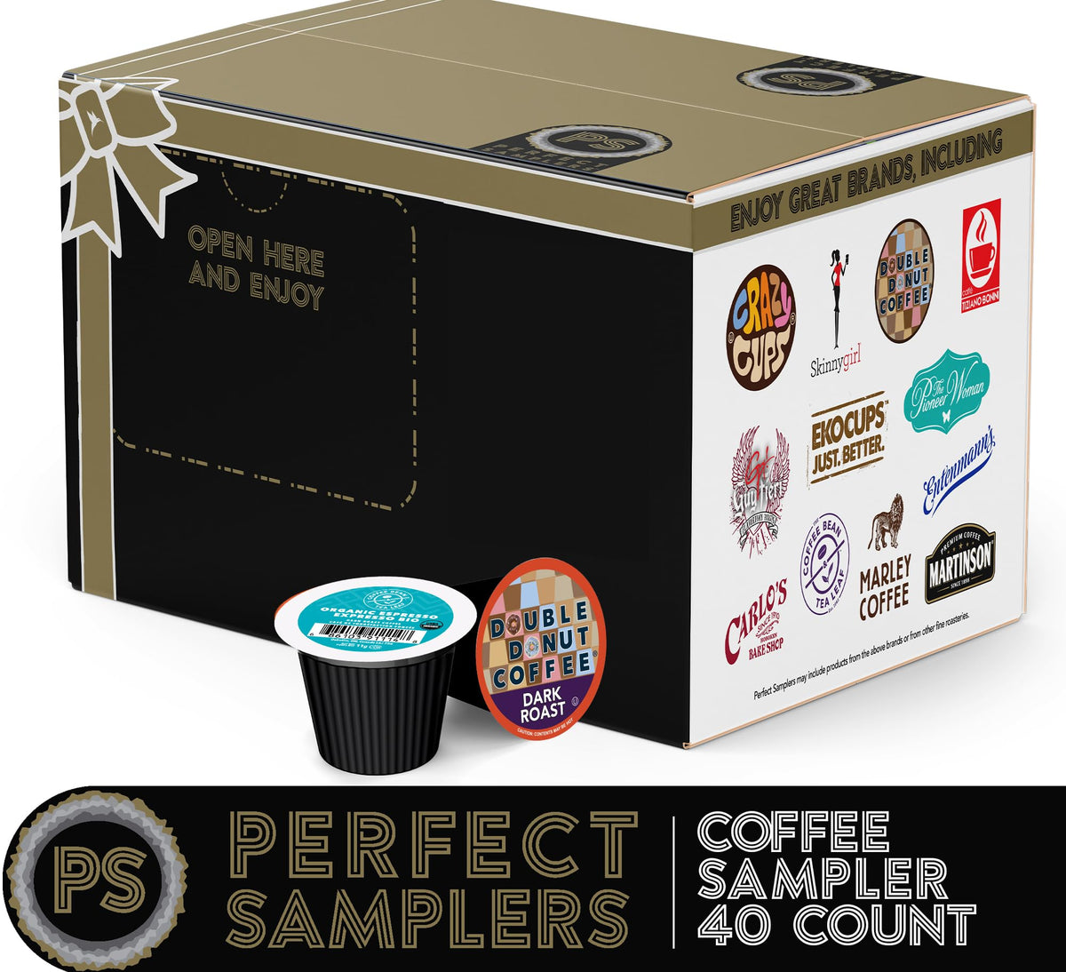 Crazy Cups coffee pods lineup featuring French roast and Sumatra.