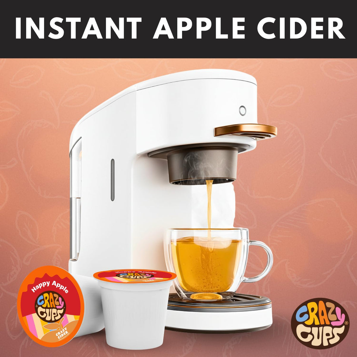 Crazy Cups Apple Cider Pod in Keurig ready to brew.