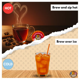 Kosher-certified Crazy Cups label signals trusted quality in every cup.
