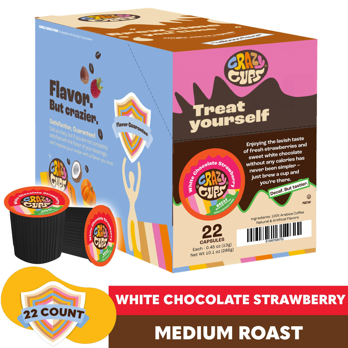 Crazy Cups medium-roast decaf coffee delivers balanced flavor any time