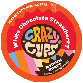Crazy Cups strawberry white chocolate pod ready for Keurig brewing