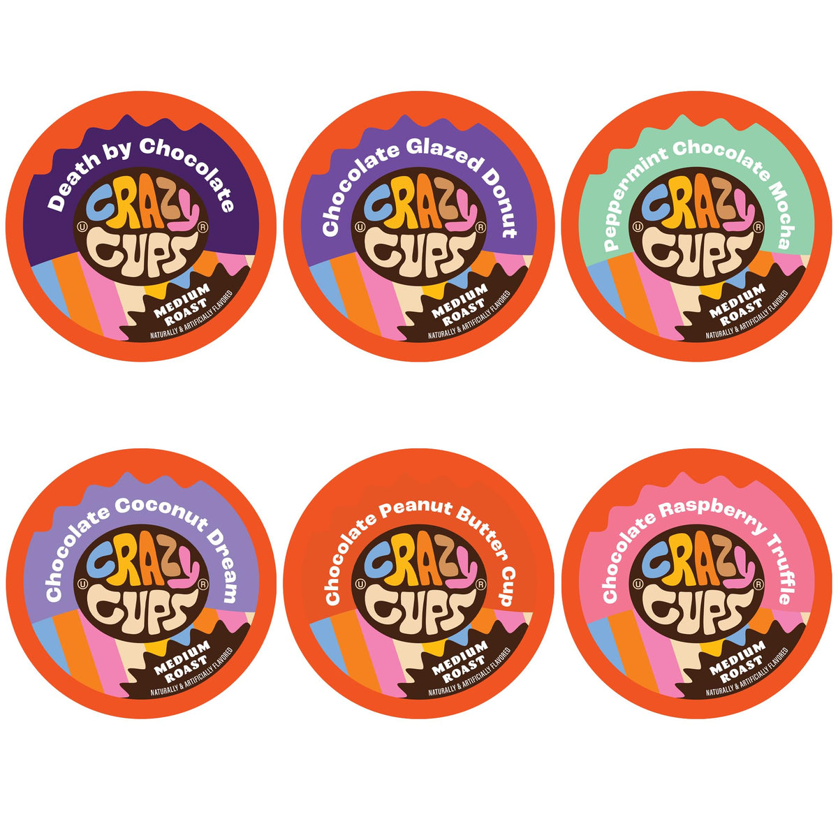 Crazy Cups medium roast chocolate coffee pods for Keurig brewers offer a balanced morning ritual.