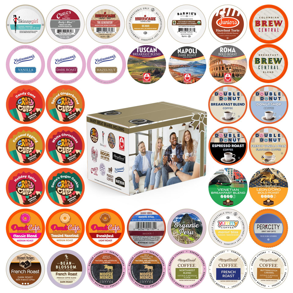 Crazy Cups variety-pack 40-count coffee pods for daily flavor discovery