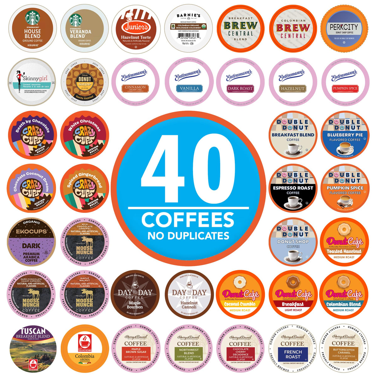 Crazy Cups variety pack with 40 pods for Keurig brewers