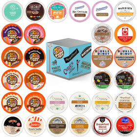 Crazy Cups variety-pack assortment for daily flavor exploration with coffee, tea, cocoa and cappuccino.