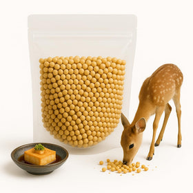 Crazy Nuts soybeans in a dry bulk package, ideal for soy milk prep.