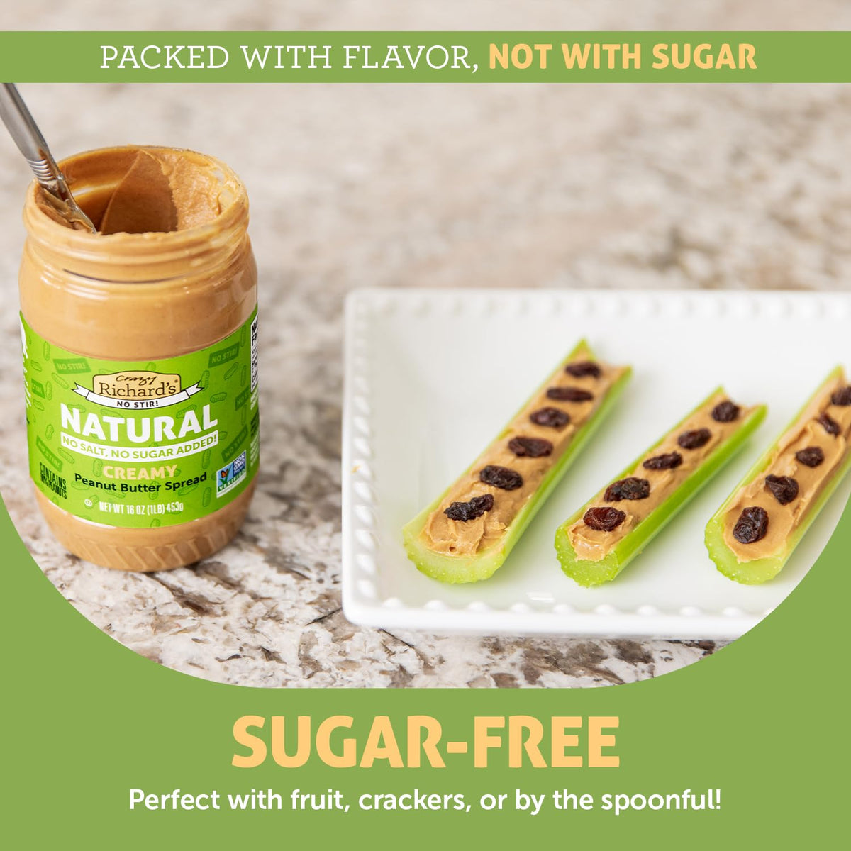 Crazy Richard's BPA-free peanut butter jar — safe packaging for daily use.