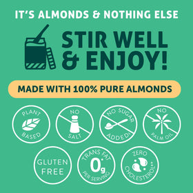 California almonds used in Crazy Richard's almond butter for rich flavor.