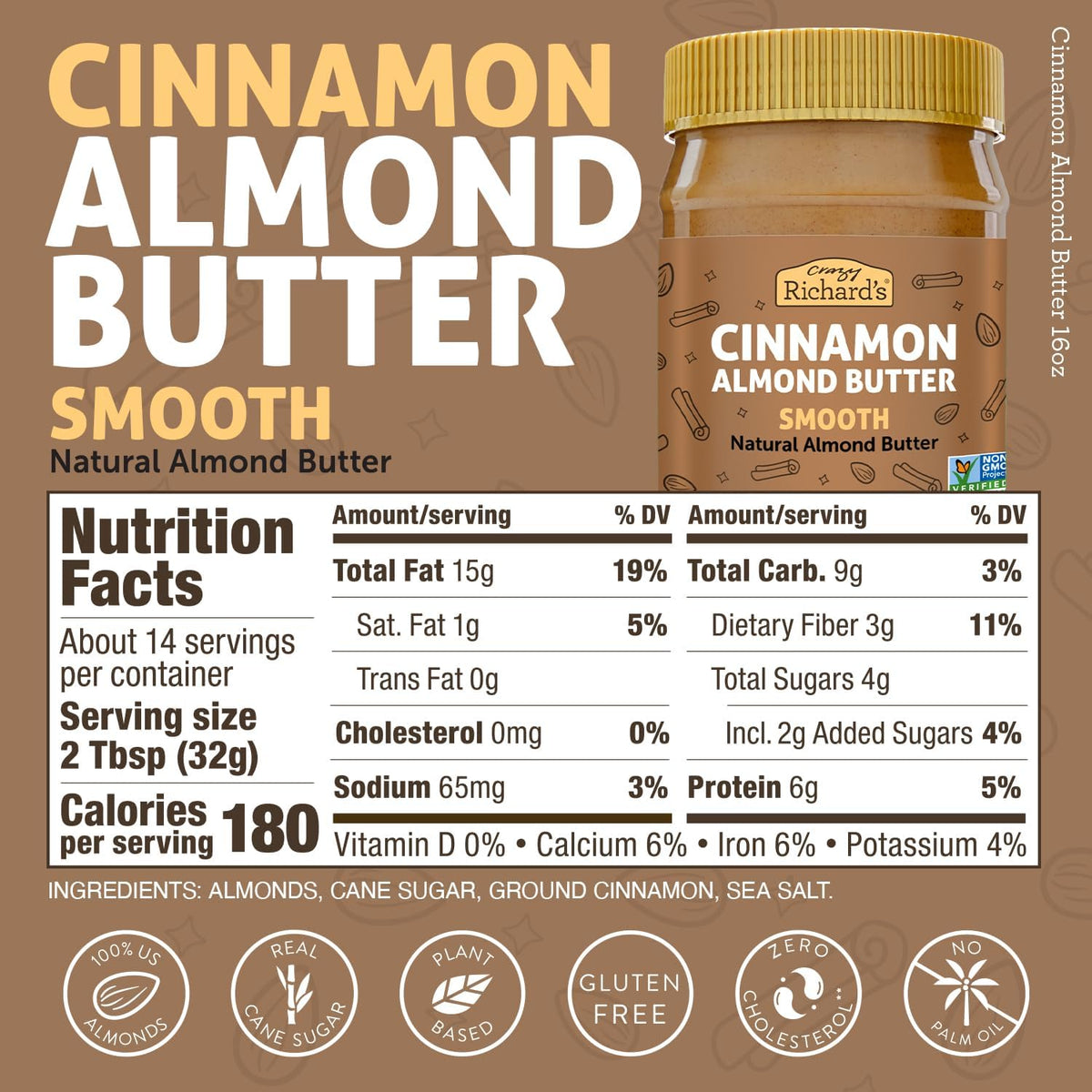 Crazy Richard's Cinnamon Almond Butter spoon on toast shows versatile breakfast option.