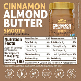 Crazy Richard's Cinnamon Almond Butter spoon on toast shows versatile breakfast option.