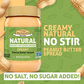 Close-up of Crazy Richard's label highlighting BPA-free packaging.