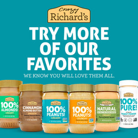 Safe-for-pets disclaimer with Crazy Richard's peanut butter in household use