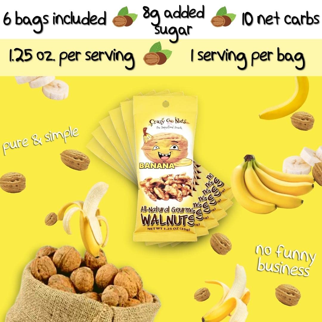 CrazyGoNuts 6-pack package on display, convenient grab-and-go snack.