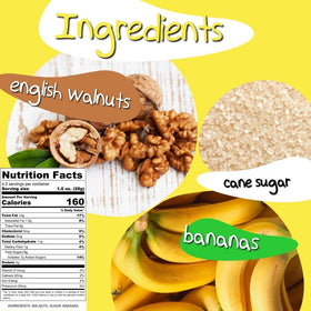 CrazyGoNuts California walnuts glazed with banana coating for a premium, omega-3 rich crunch.