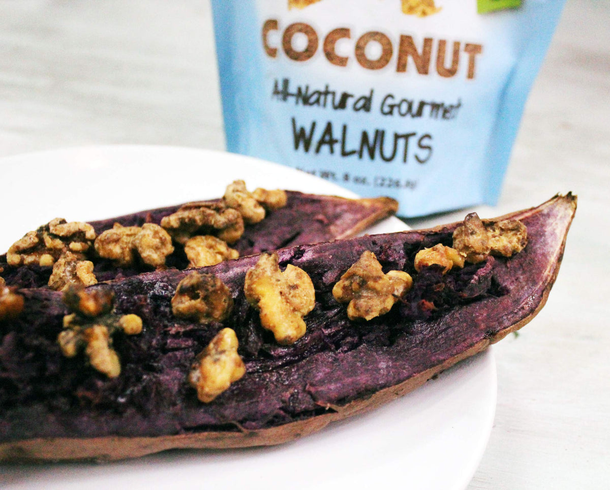 CrazyGoNuts coconut sugar dust glaze on walnuts for subtle sweetness