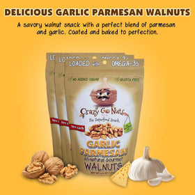 CrazyGoNuts sampler packaging for easy pantry grab.