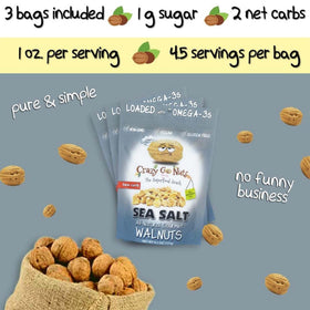 CrazyGoNuts garlic parmesan walnuts for savory flavor on the go.