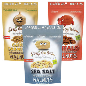 CrazyGoNuts plain sea salt walnuts for quick, satisfying snacking.
