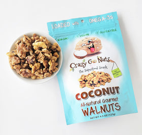 CrazyGoNuts travel-ready glazed walnuts ideal for on-the-go