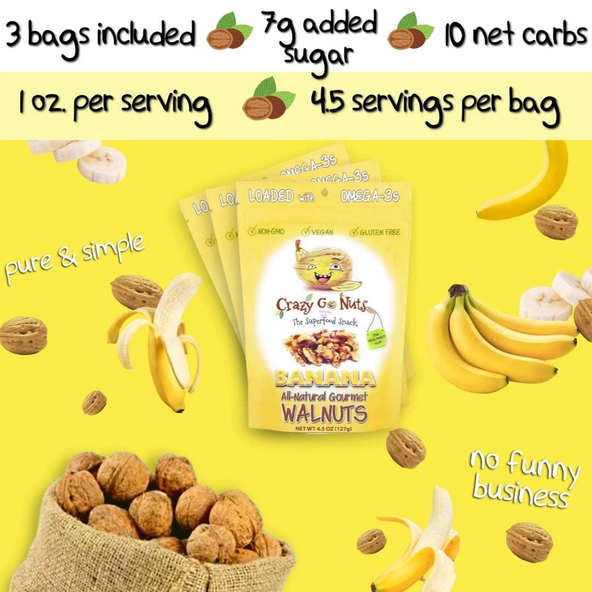 CrazyGoNuts Oatmeal Cookie Walnut Mix—crunch with antioxidants for daily snacking.