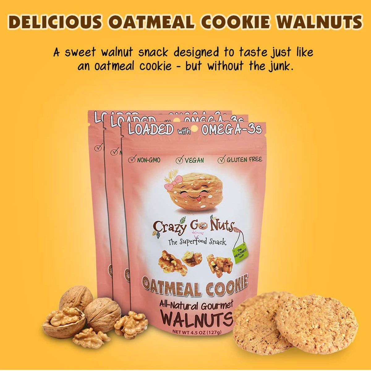 CrazyGoNuts Gluten-Free Walnut Snack Pack—perfect for on-the-go days.