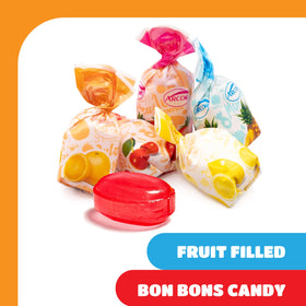 CRAZYOUTLET Arcor fruit-filled candy in a glass bowl for party display