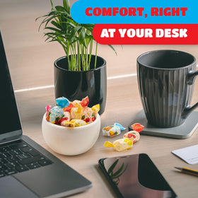 CRAZYOUTLET Arcor fruit-filled candy on a desk as office snacks