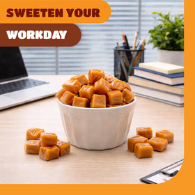 Caramel candy melting into a sauce for desserts and toppings