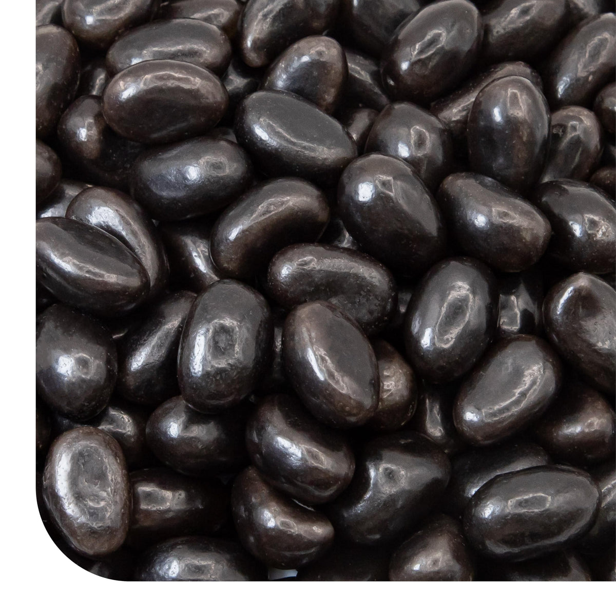 CrazyOutlet black licorice jelly beans with glossy shell for bold flavor, ideal in candy bowls.