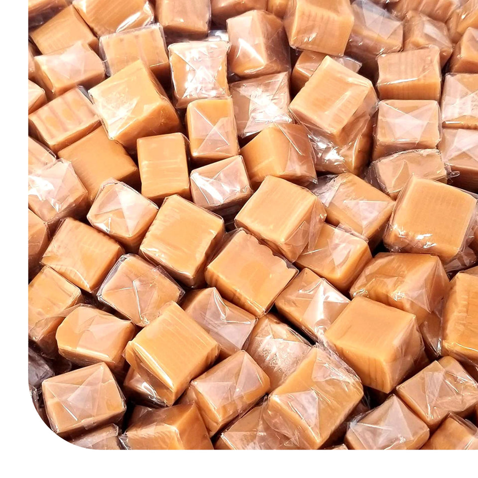 CRAZYOUTLET caramel candy 4lb bag showcasing bulk packaging for gatherings and snacking