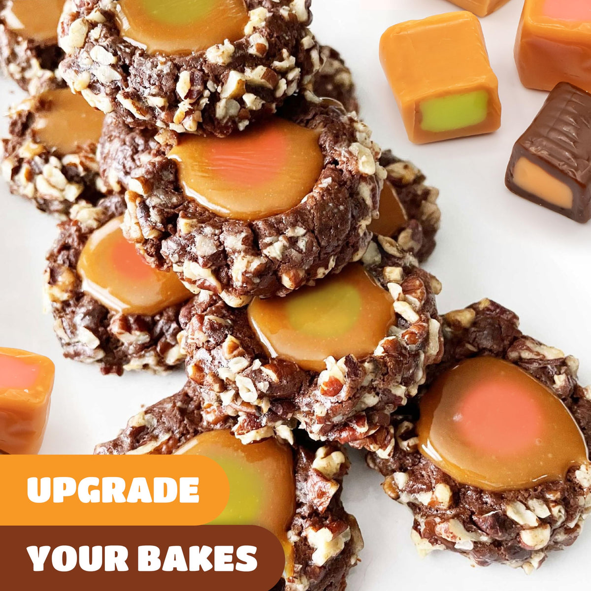 Chocolate vanilla-filled CrazyOutlet caramel cube delivers rich, decadent notes in each mouthful.