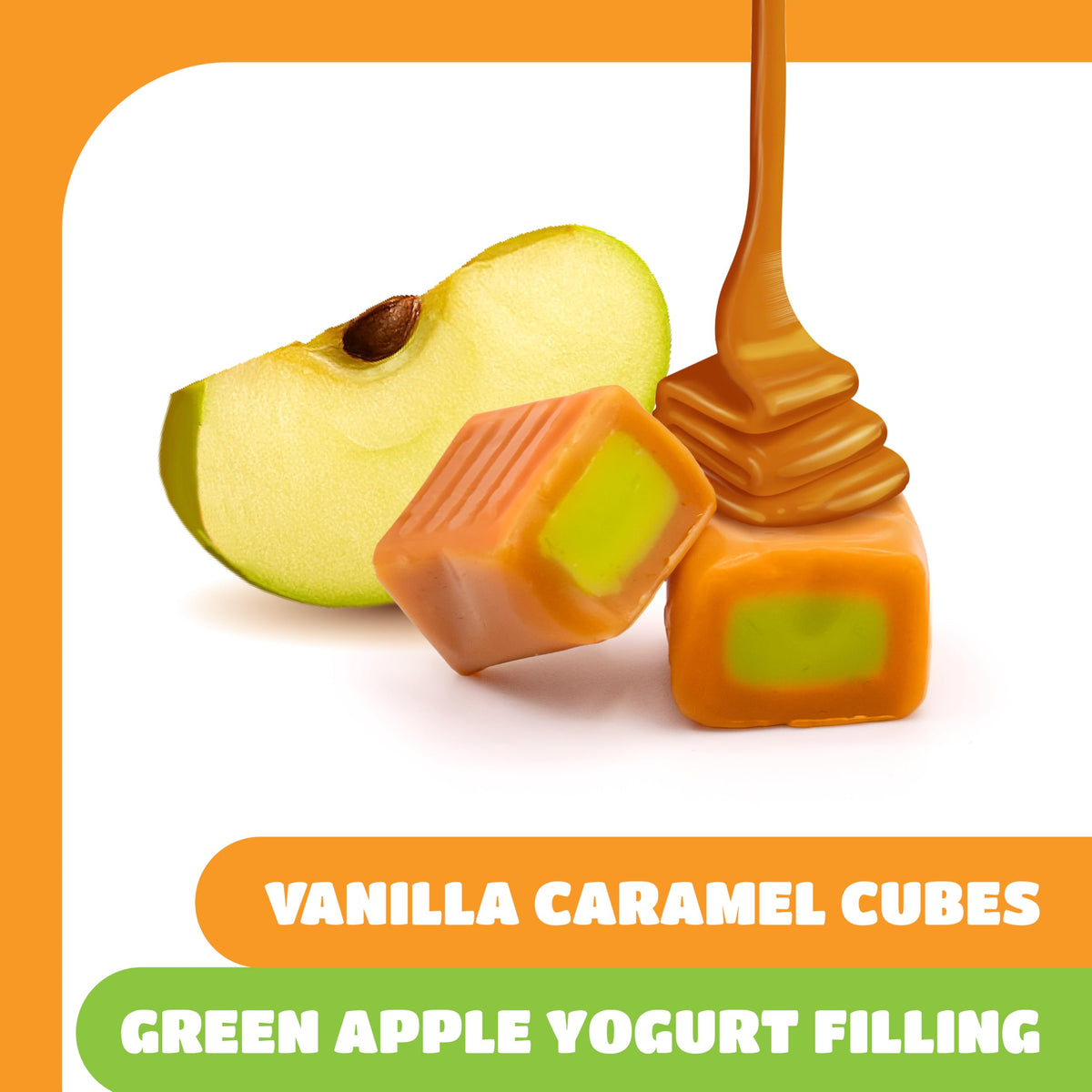 CrazyOutlet Caramel Cubes packaging in 2 lb bag for bulk gifting.
