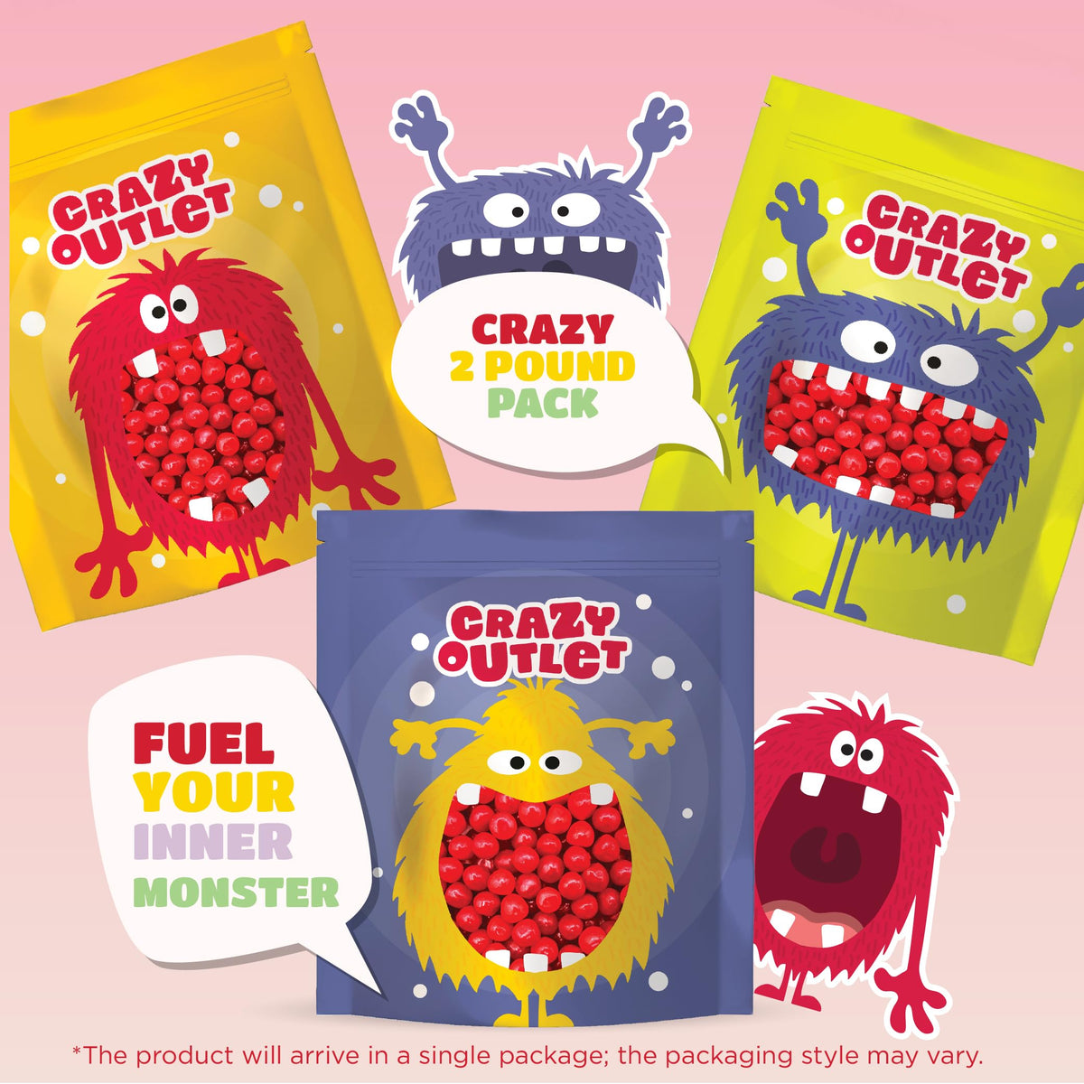 CRAZYOUTLET Cherry Sours Candy jar accent adds color and flavor notes