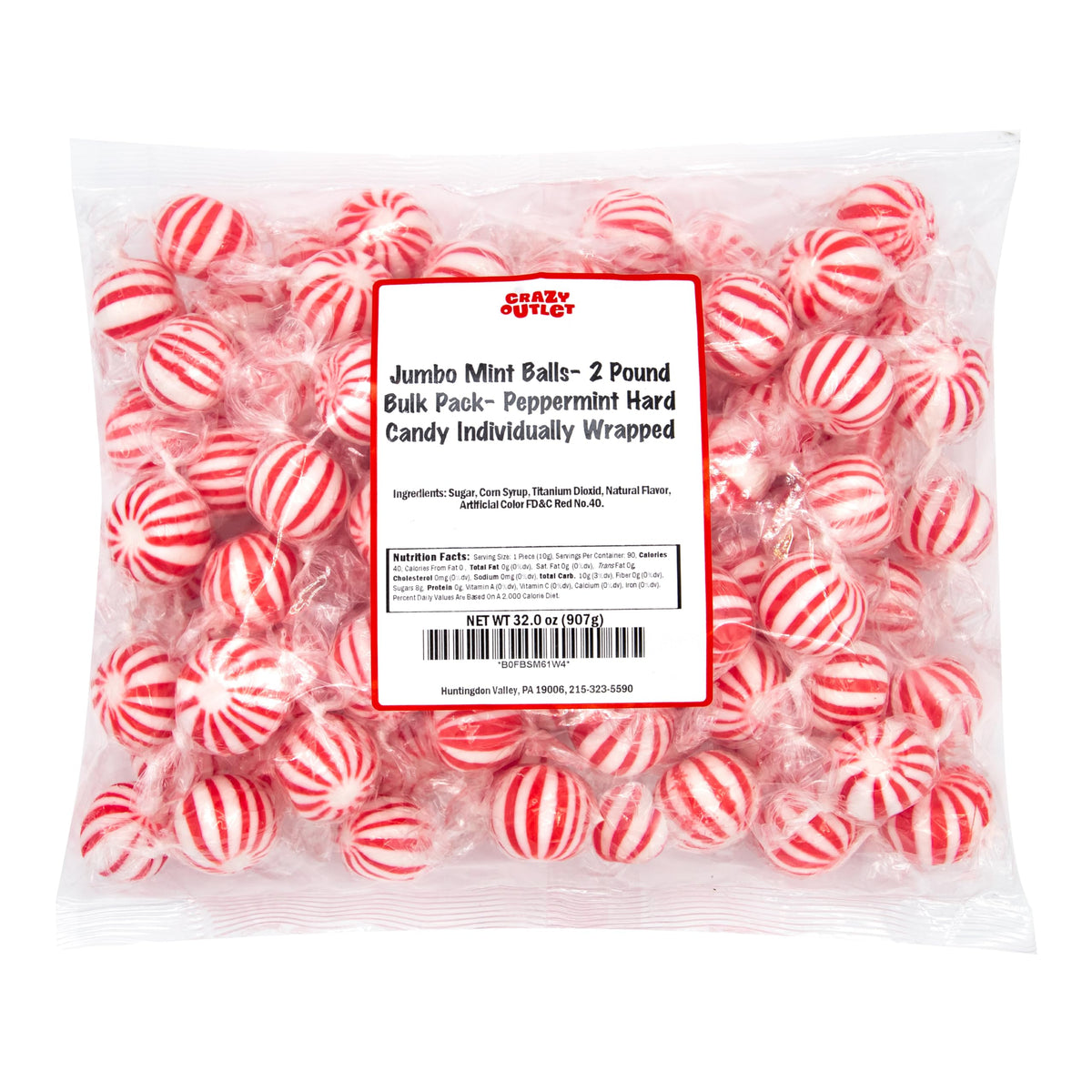 CRAZYOUTLET gift bags and jars with peppermint treats.